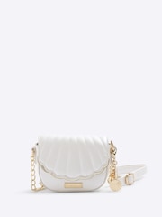 River Island White Girls Faux Leather Shell Cross-Body Bag - Image 1 of 5