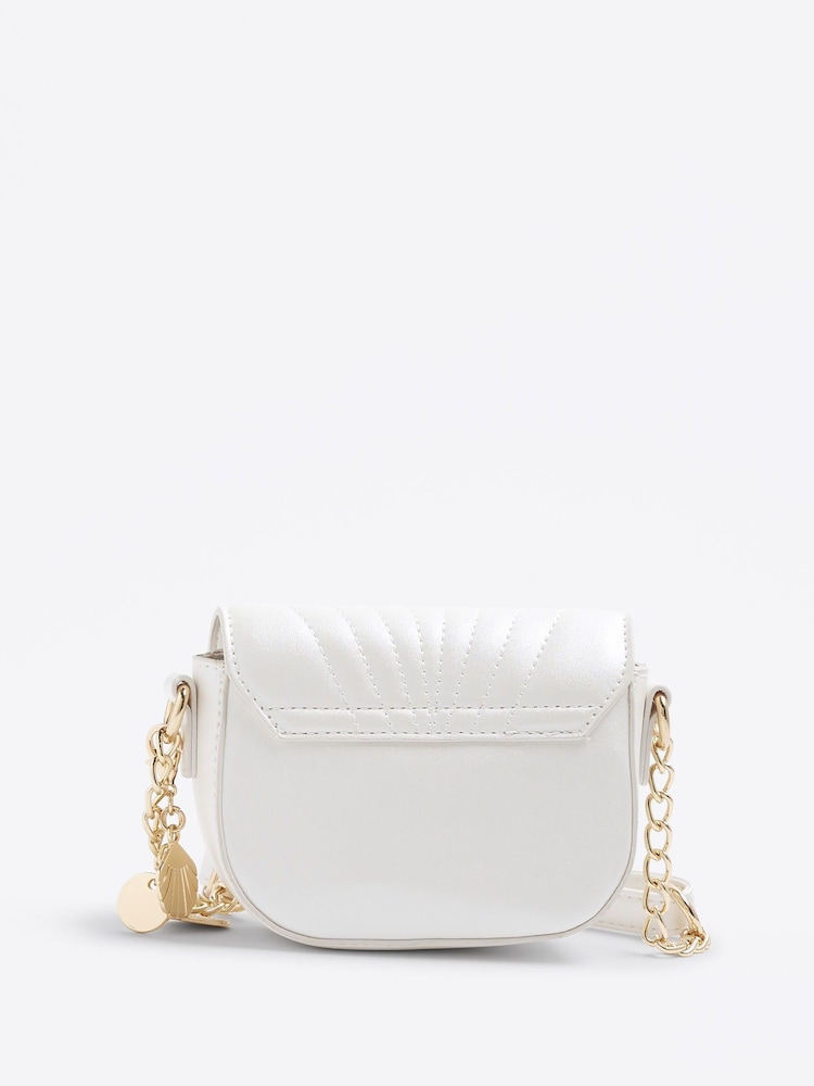 River Island White Girls Faux Leather Shell Cross-Body Bag - Image 2 of 5