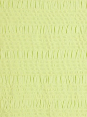 River Island Green Girls 100% Cotton Shirred Broderie Rara Dress - Image 4 of 4