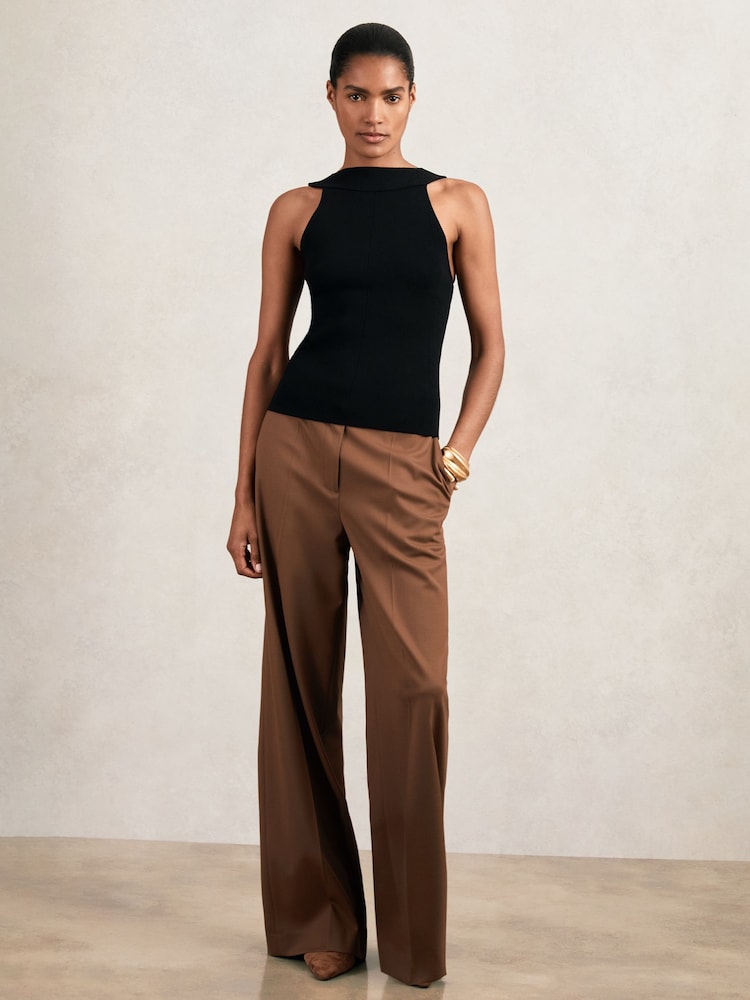 Negro - Reiss Maisie Bajo-Back Rib-Knit Vest - Imagen 2 de 7 Negro - Reiss Maisie Bajo-Back Rib-Knit Vest - Imagen 2 de 7