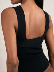 Reiss Black Maisie Low-Back Rib-Knit Vest - Image 4 of 7
