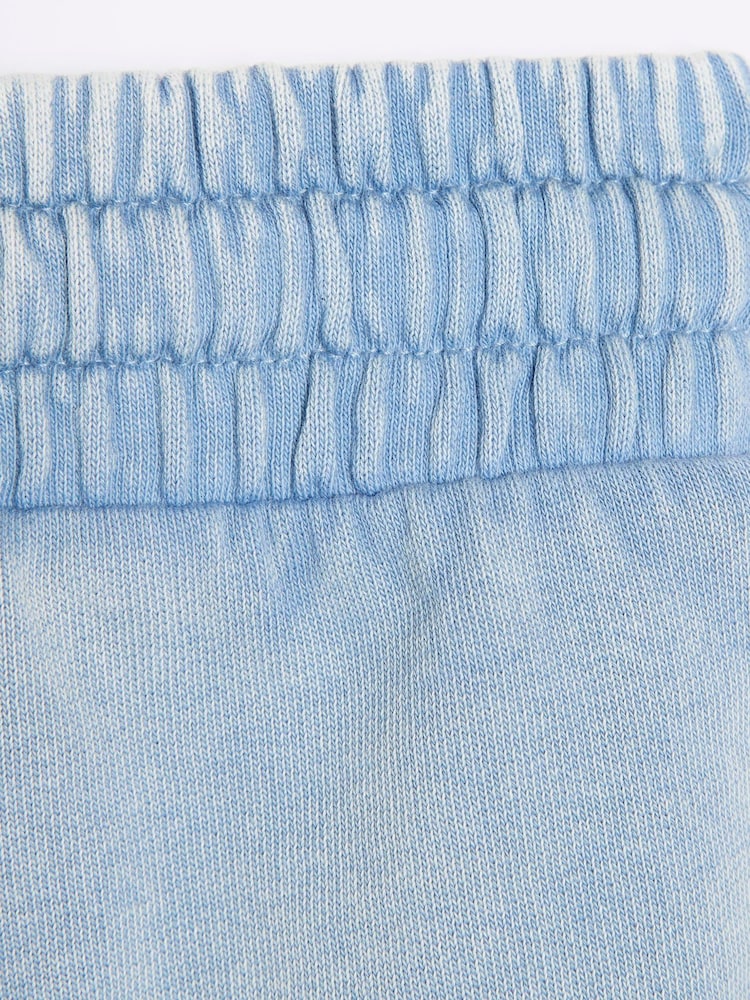 River Island Blue Girls Washed Short 100% Cotton Sweat Set - Image 5 of 5
