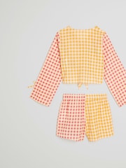 River Island Orange Girls 100% Cotton Gingham Fruit Beach Set - Image 2 of 4