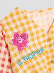 River Island Orange Girls 100% Cotton Gingham Fruit Beach Set - Image 3 of 4