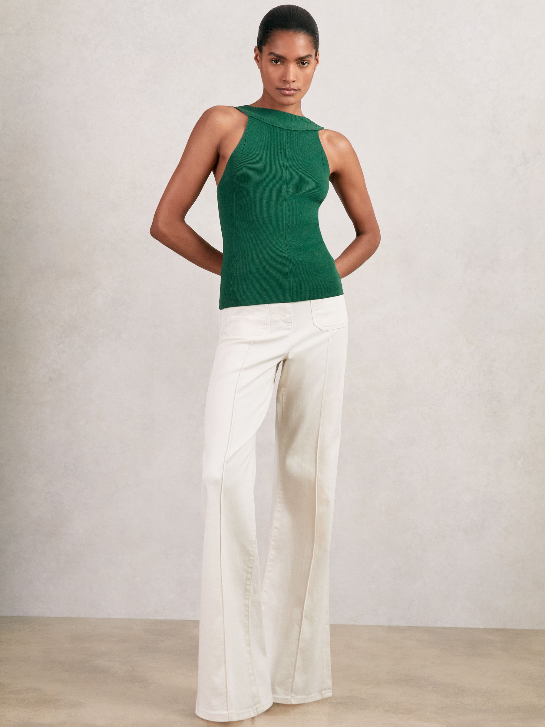 Buy Reiss Green Maisie Low-Back Rib-Knit Vest from Next USA