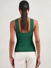 Reiss Green Maisie Low-Back Rib-Knit Vest - Image 5 of 6