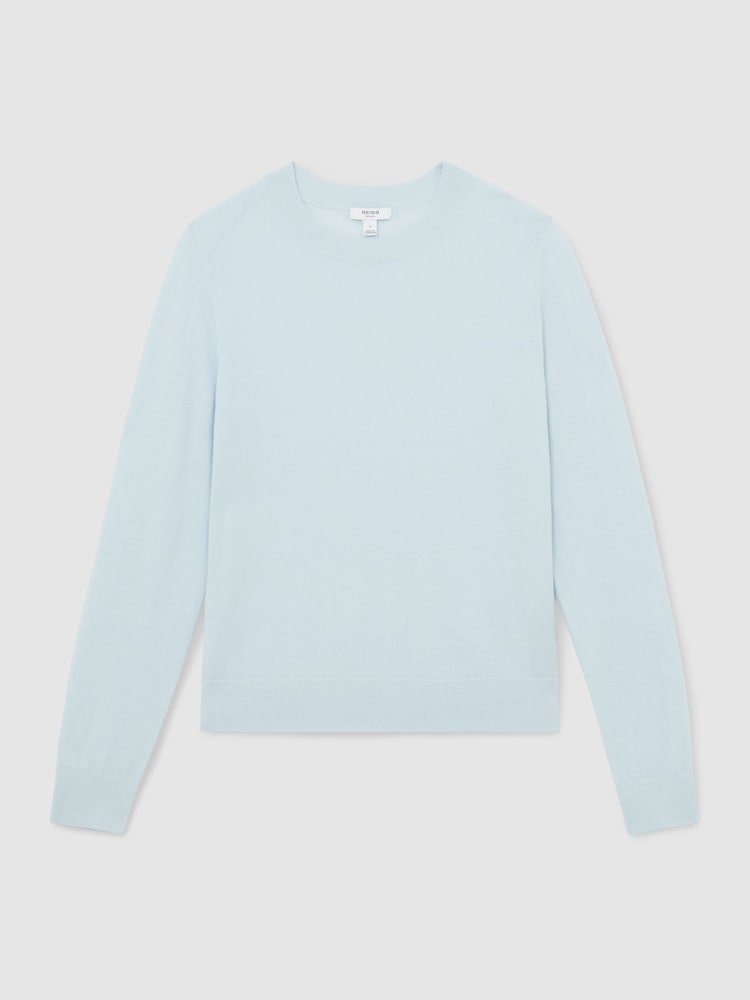 Reiss Blue Hester Merino Wool Crew-Neck Jumper - Image 2 of 6