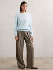 Reiss Blue Hester Merino Wool Crew-Neck Jumper - Image 4 of 6