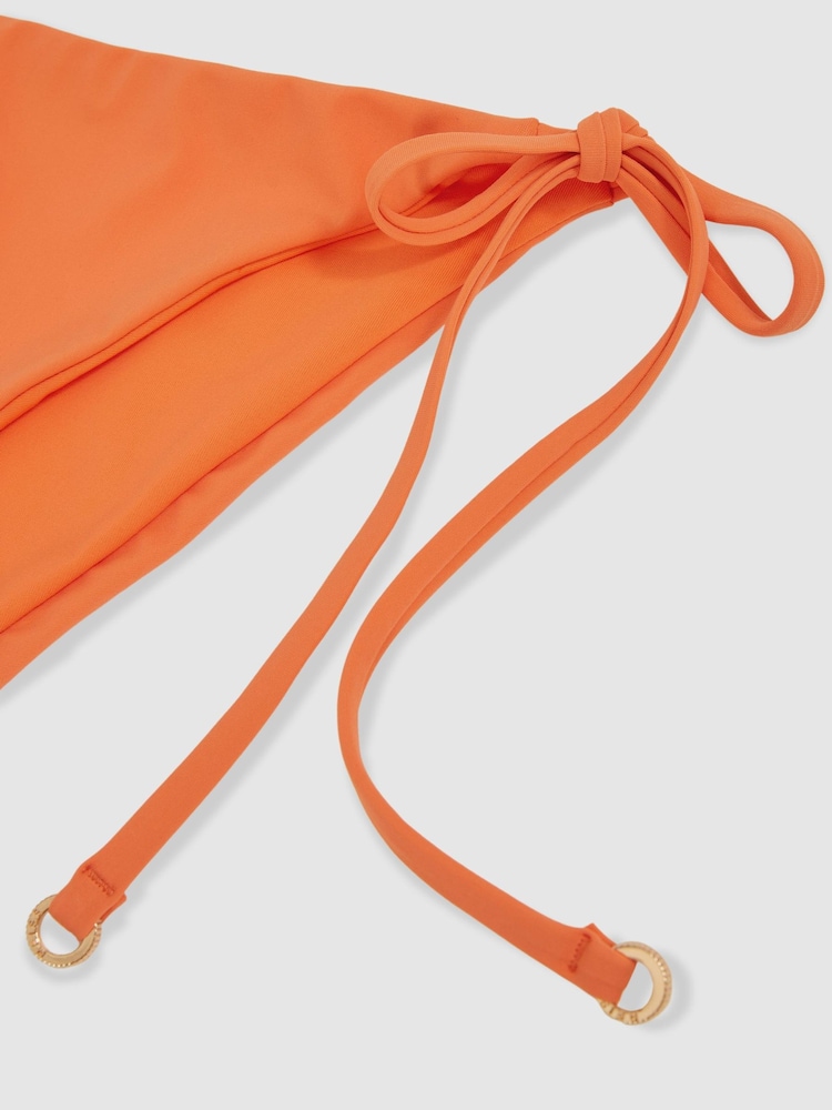 Reiss Coral Orange Riah Side Tie Bikini Bottoms - Image 5 of 5 Reiss Coral Orange Riah Side Tie Bikini Bottoms - Image 5 of 5