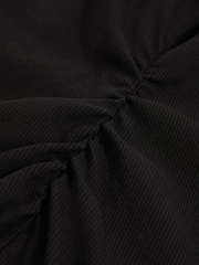 Reiss Black Jody Stretch-Cotton Ribbed Asymmetric Vest - Image 6 of 6