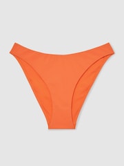 Reiss Coral Orange Carina High Cut Bikini Bottoms - Image 2 of 5