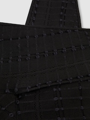Reiss Black Alex Cross Neck Textured Top - Image 5 of 5