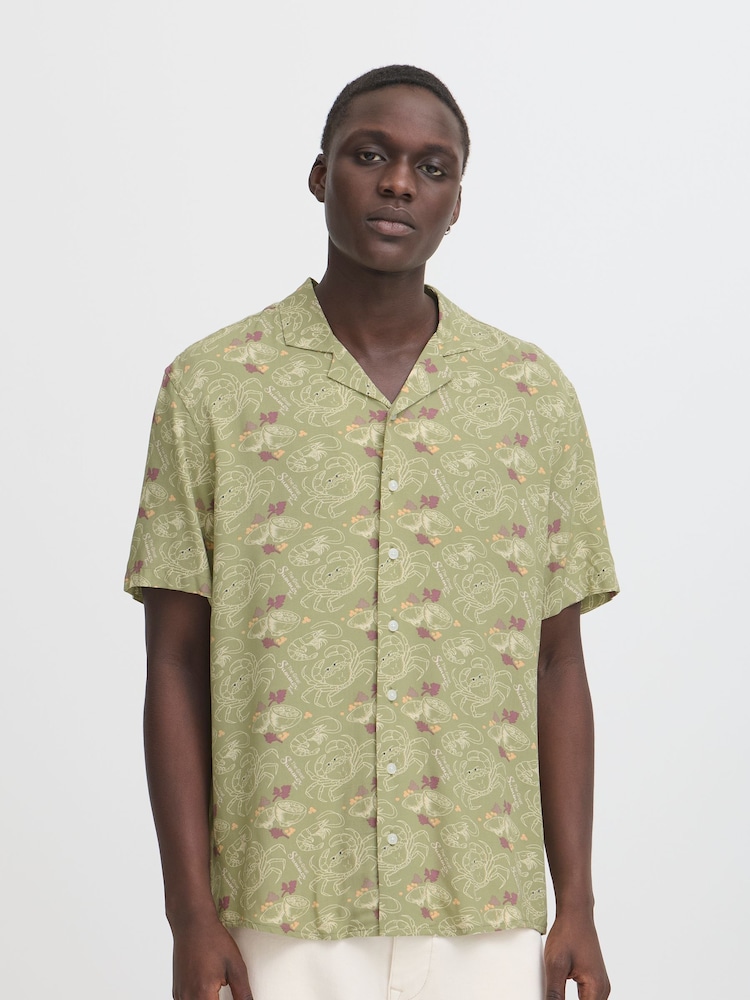 Blend Green Crab Print Resort Short Sleeve Shirt - Image 1 of 5