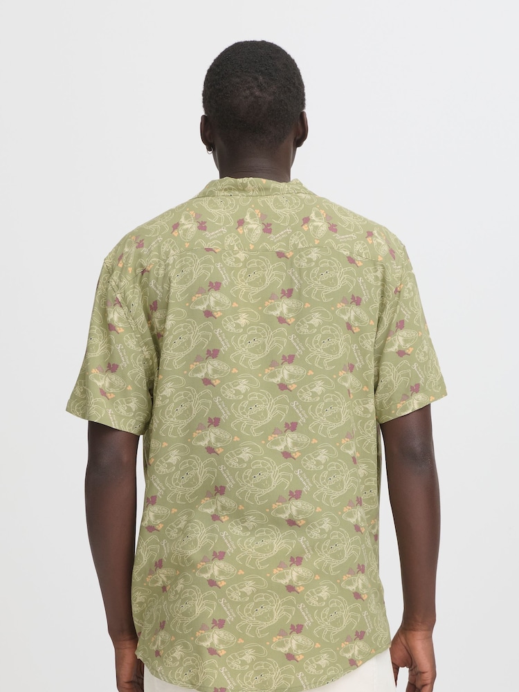 Blend Green Crab Print Resort Short Sleeve Shirt - Image 2 of 5
