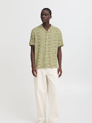 Blend Green Crab Print Resort Short Sleeve Shirt - Image 4 of 5