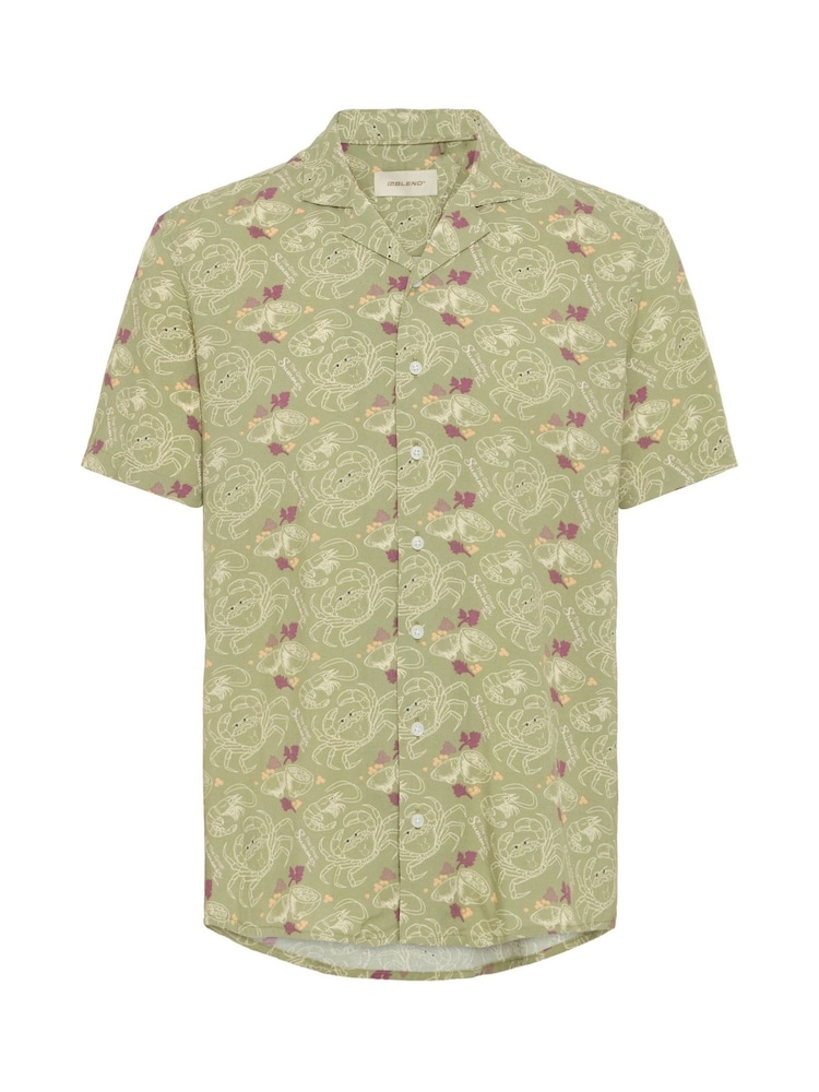 Blend Green Crab Print Resort Short Sleeve Shirt - Image 5 of 5