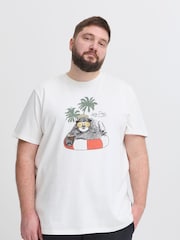 Off White - Blend Owl Print Short Sleeve 100% Cotton T-Shirt - صورة 1 من 5
