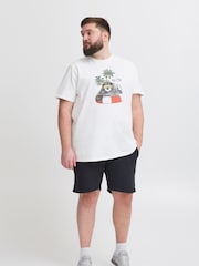 Off White - Blend Owl Print Short Sleeve 100% Cotton T-Shirt - صورة 3 من 5
