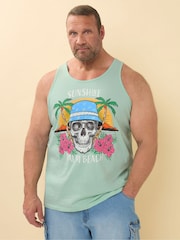 BadRhino Big & Tall Sunshine Palm Beach 100% Cotton Vest - Bild 1 von 6