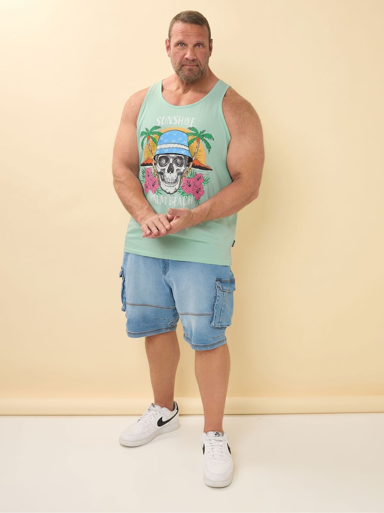 BadRhino Big & Tall Sunshine Palm Beach 100% Cotton Vest - Bild 2 von 6