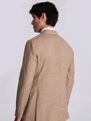 MOSS Natural Tailored Fit Sand Herringbone Jacket - Image 2 of 5
