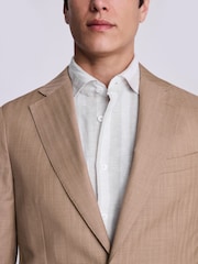 MOSS Natural Tailored Fit Sand Herringbone Jacket - Image 4 of 5