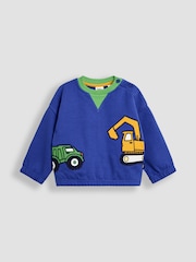 JoJo Maman Bébé Blue Sweatshirt and Joggers Set - Image 7 of 8