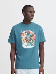 Синий - футболка из 100% хлопка с короткими рукавами и принтом Blend Surfer - Image 1 of 5