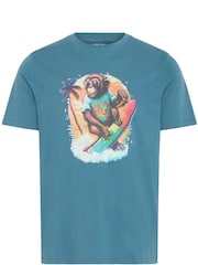 Синий - футболка из 100% хлопка с короткими рукавами и принтом Blend Surfer - Image 5 of 5