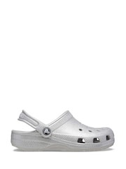 Crocs Silver Kids Classic Glitter Clogs - Image 1 of 4