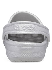 Crocs Silver Kids Classic Glitter Clogs - Image 3 of 4