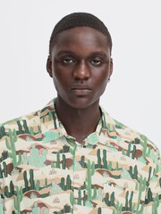 Blend Green Catctus Print Short Sleeve Shirt - Image 3 of 5