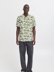 Blend Green Catctus Print Short Sleeve Shirt - Image 4 of 5