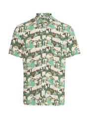 Blend Green Catctus Print Short Sleeve Shirt - Image 5 of 5