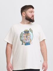 أبيض - Blend Owl Print Short Sleeve 100% Cotton T-Shirt - صورة 1 من 5