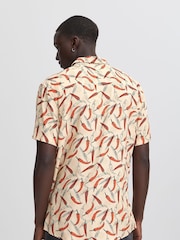 Blend Cream Sand Chilli Print Short Sleeve Shirt - Image 2 of 5