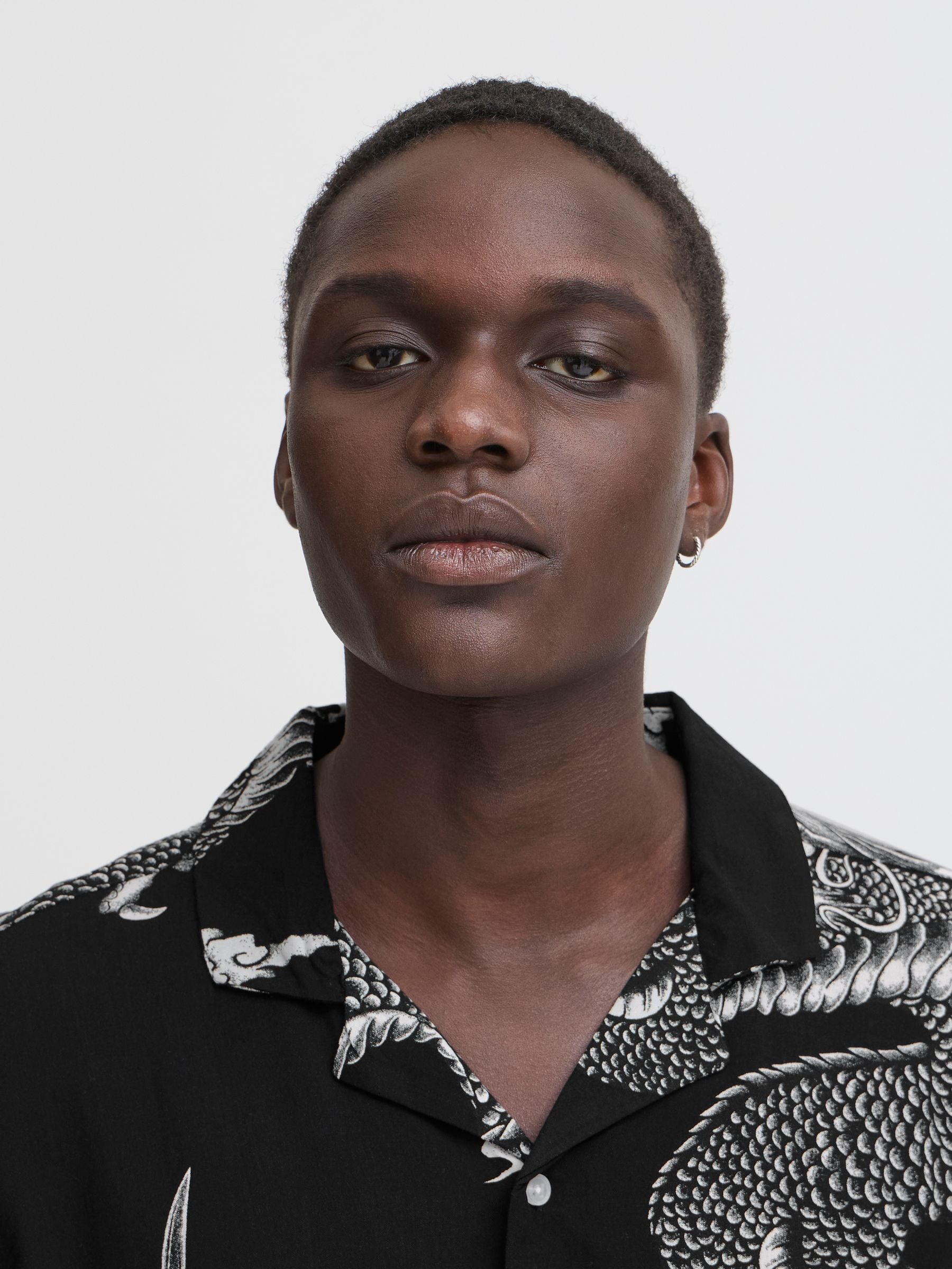 Buy Blend Black Dragon Print Resort Short Sleeve Shirt from Next