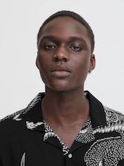 Blend Black Dragon Print Resort Short Sleeve Shirt - Image 3 of 5