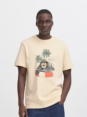 Blend Cream Printed Short Sleeve T-Shirt - Image 1 of 5