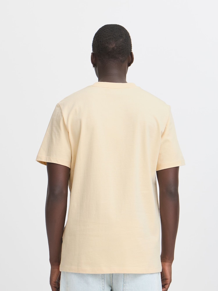Blend Beige Deer Sloth Printed Short Sleeve 100% Cotton T-Shirt - Image 2 of 5