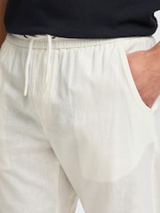 Blend White Regular Fit Linen Mix Trousers - Image 3 of 5
