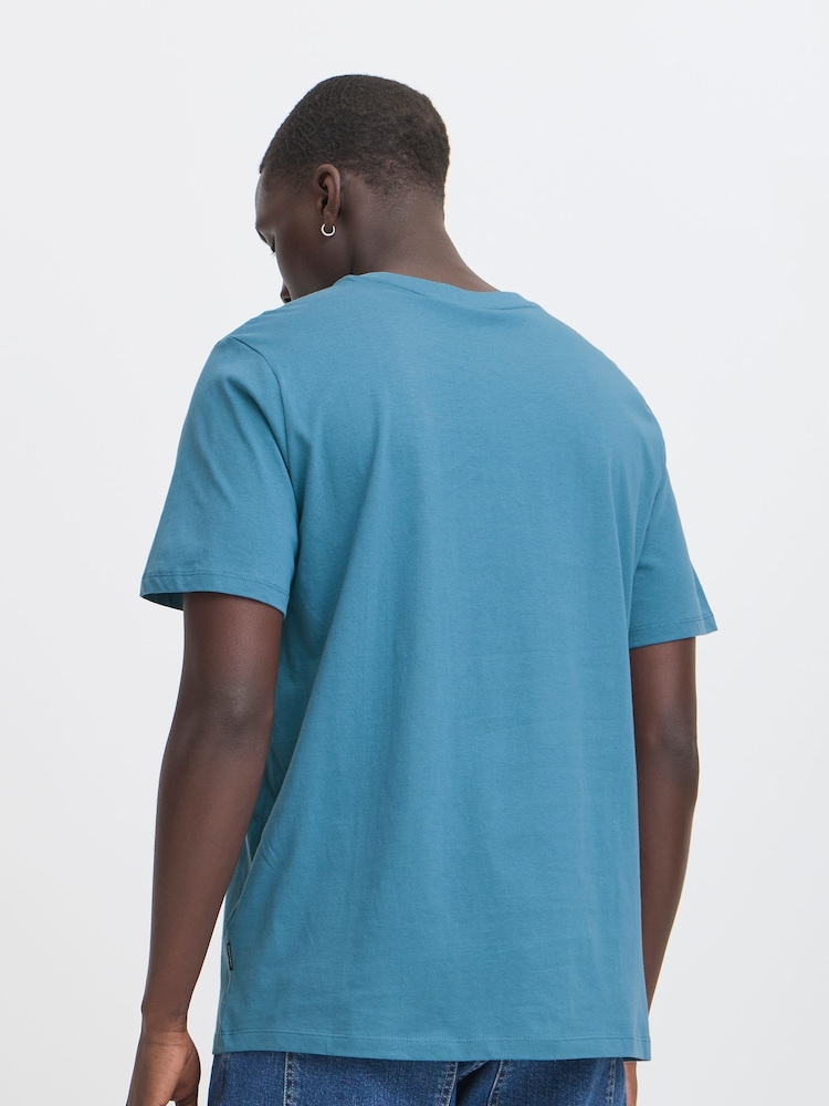 Blend Blue Embroidered Short Sleeve  100% Cotton T-Shirt - Image 2 of 5