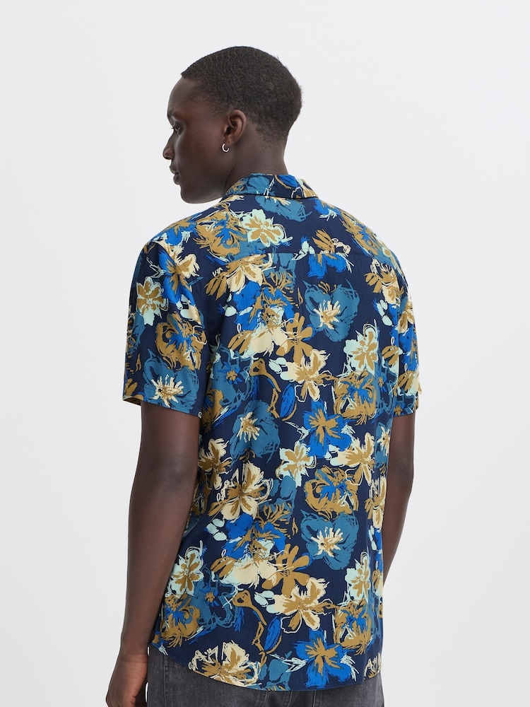 Blend Blue Sand Floral Print Short Sleeve Shirt - Image 2 of 5
