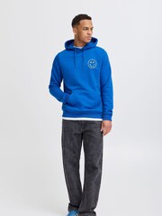 Blend Blue Chest Print Hooded Sweatshirt - Image 4 of 5