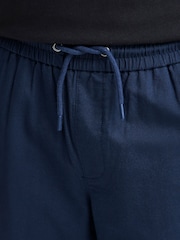 Blend Blue Regular Fit Linen Mix Trousers - Image 3 of 5
