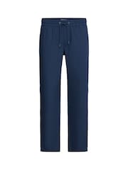 Blend Blue Regular Fit Linen Mix Trousers - Image 5 of 5