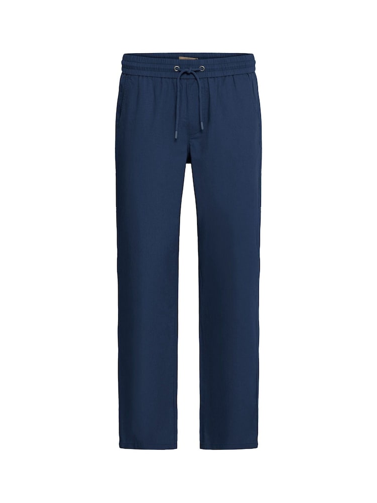Blend Blue Regular Fit Linen Mix Trousers - Image 5 of 5