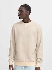 Кремовый - Blend Sand Woven Crew Neck Sweater - Image 1 of 5