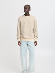 Кремовый - Blend Sand Woven Crew Neck Sweater - Image 2 of 5