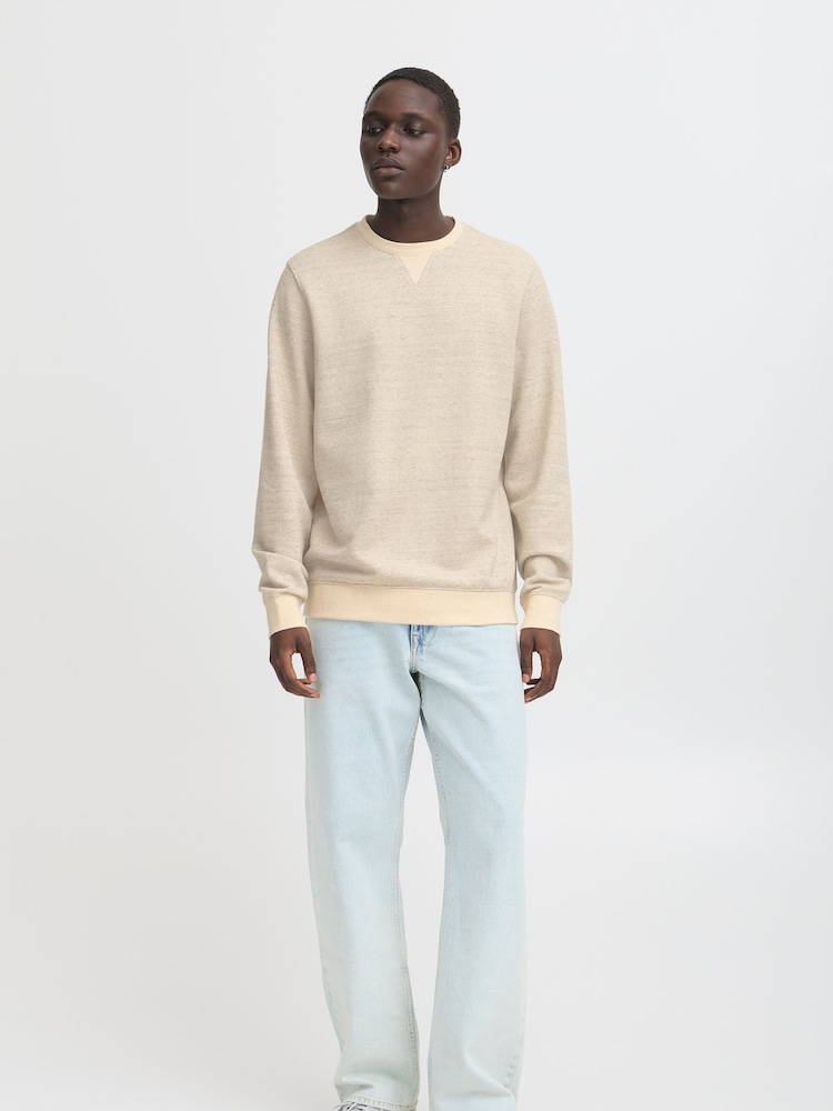 Кремовый - Blend Sand Woven Crew Neck Sweater - Image 2 of 5